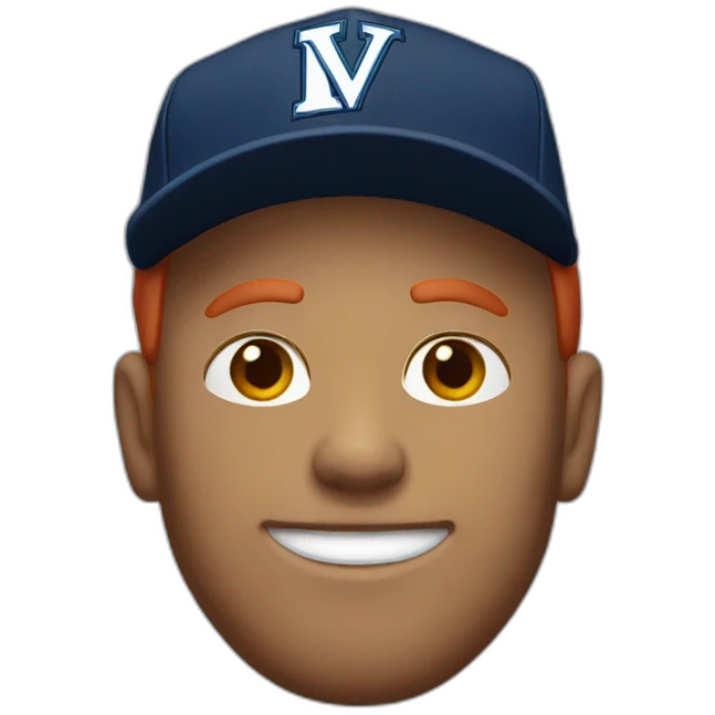 White man with red hair wearing a Villanova hat emoji