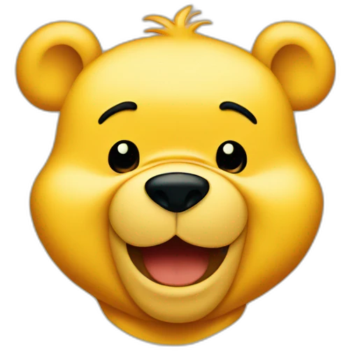 winnie the pooh face yellow and red emoji