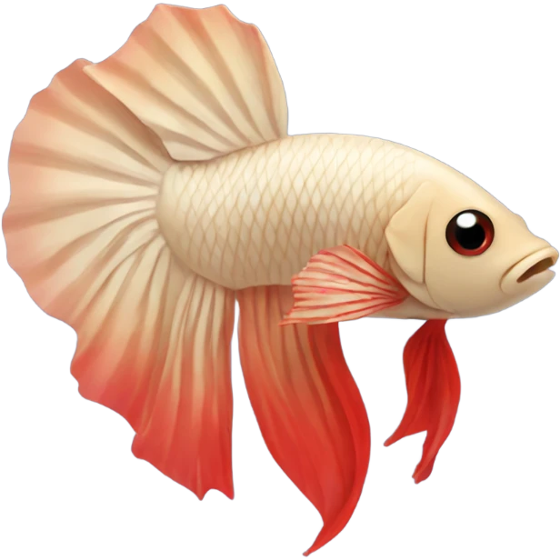 Beige betta fish with red short fins  emoji