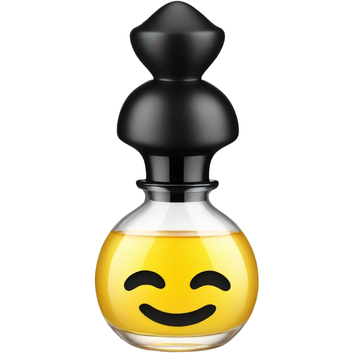 smiling perfume with black cap emoji