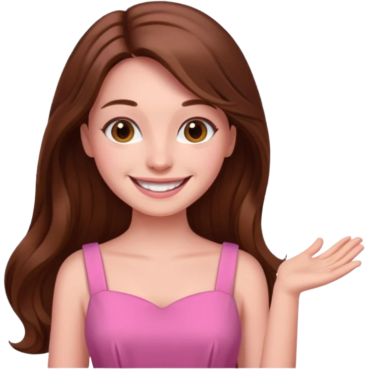 woman Social, diplomatic, stylish — the ultimate people-pleaser. in pink dress long hair 
more dinamic emoji  emoji