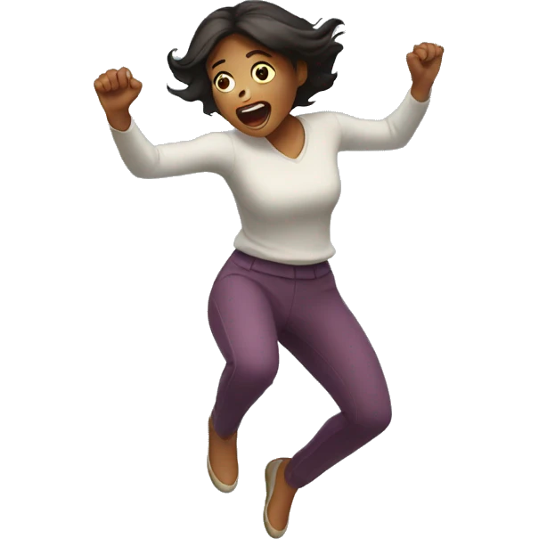 woman scared jumping emoji