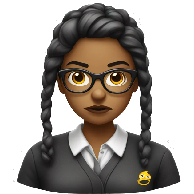 angry university girl with glassess emoji