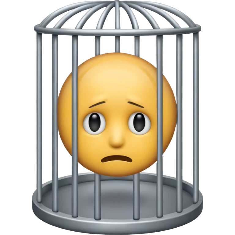 trauriges Emoji im Gefängnis emoji