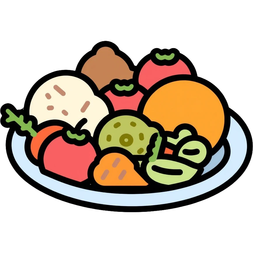food plate with various foods emoji