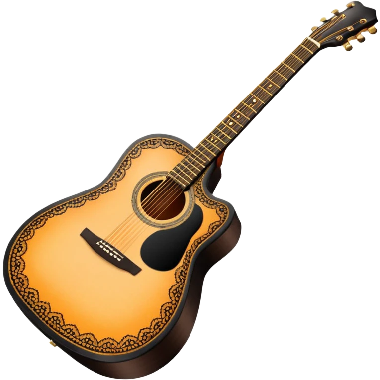 acoustic sunrise color guitar with black lacy-details emoji