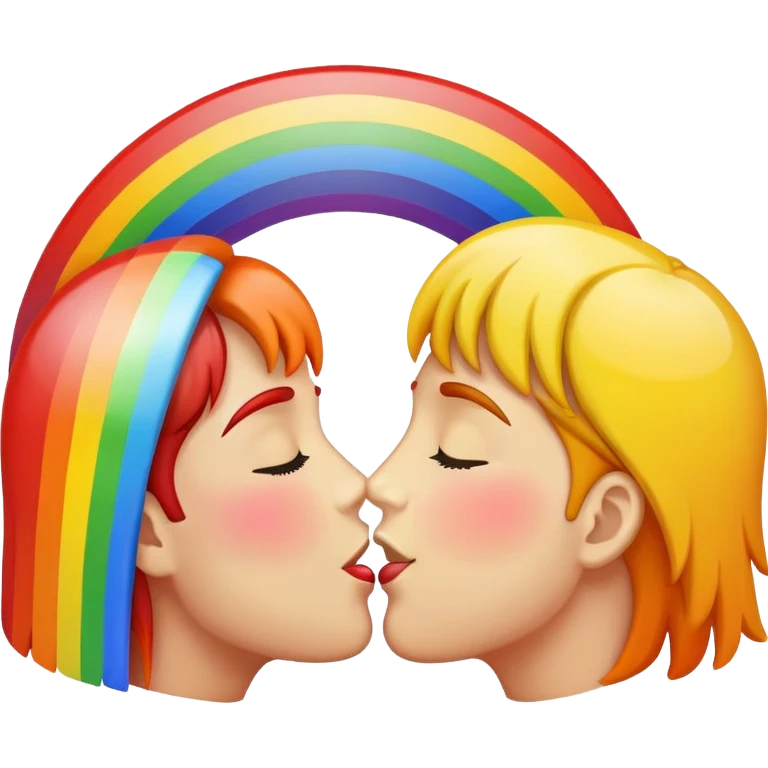 Double rainbow kiss emoji