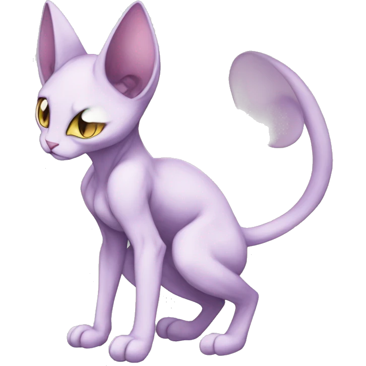 Anthro Mewtwo-Cat-Sphynx-Sona-Fakemon Nebula Full Body emoji
