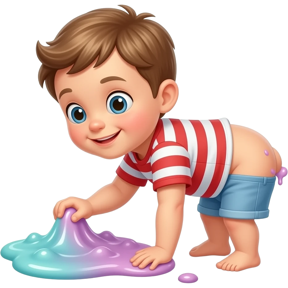Toodler putting slime in too butt hole emoji