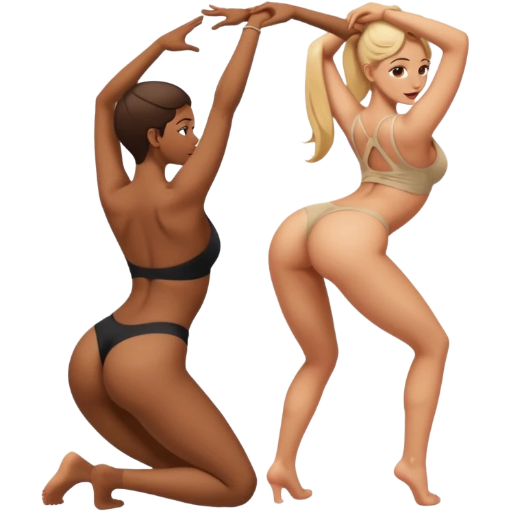 Female back arching booty twerk behind back man sex emoji emoji