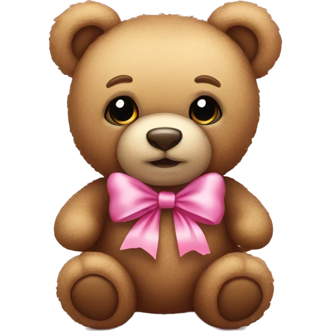 teddy bear with pink bow emoji