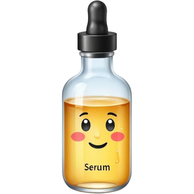 serum skincare avec ecriture emoji