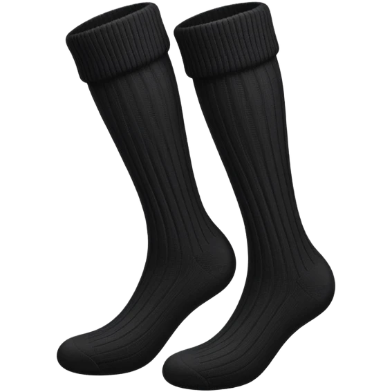  Plain Black  very long socks emoji