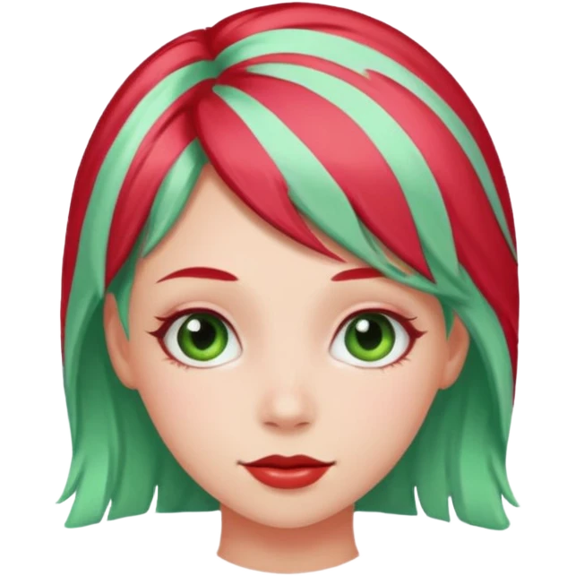 girl with peppermint hair  emoji