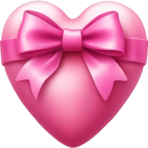 Realistic heart with a pink bow on it emoji
