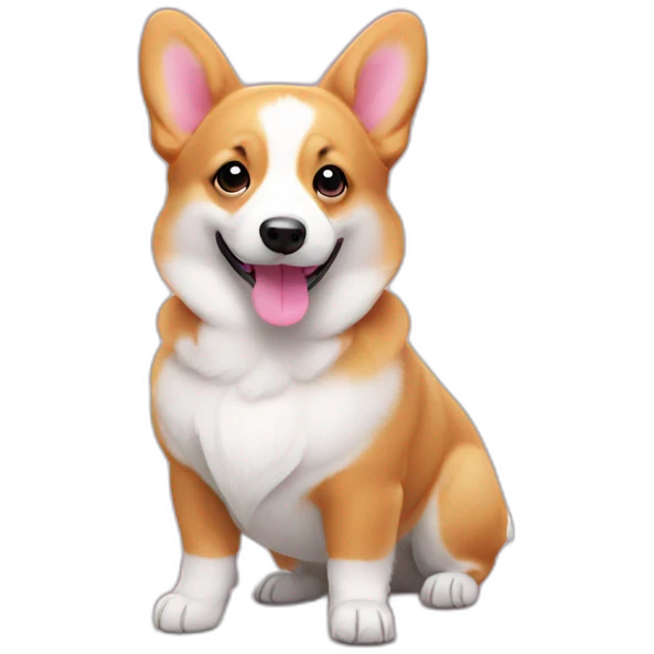 Pink cute corgi emoji