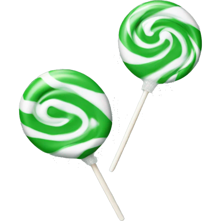 Green  and White Swirled Lollipop on Stick emoji