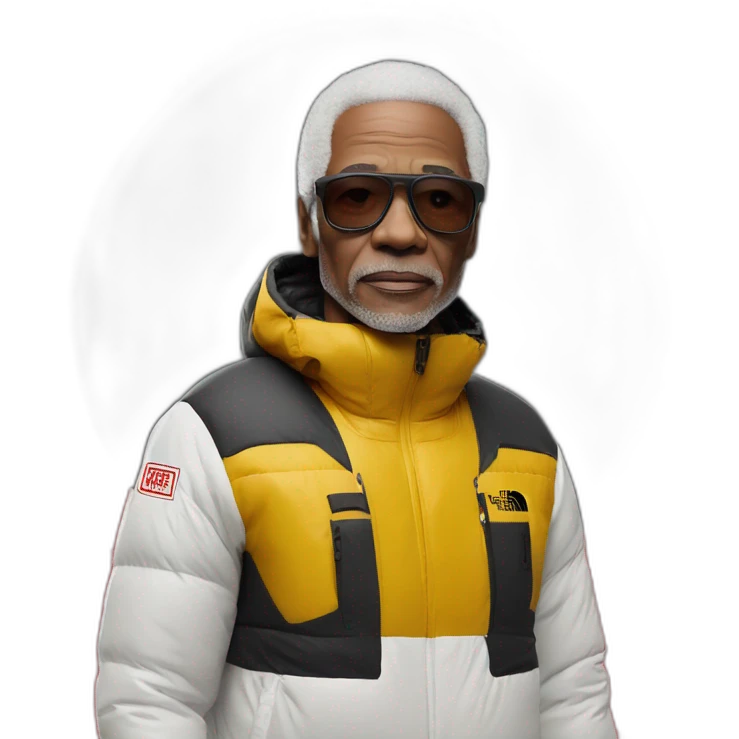 60 years old white french with supreme x north face outfit emoji