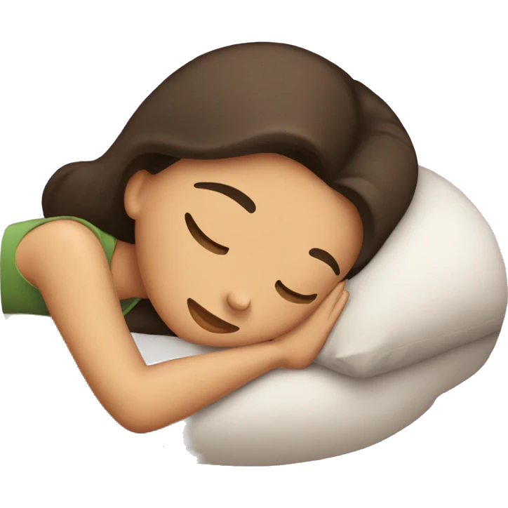 Brunette girl sleeping emoji