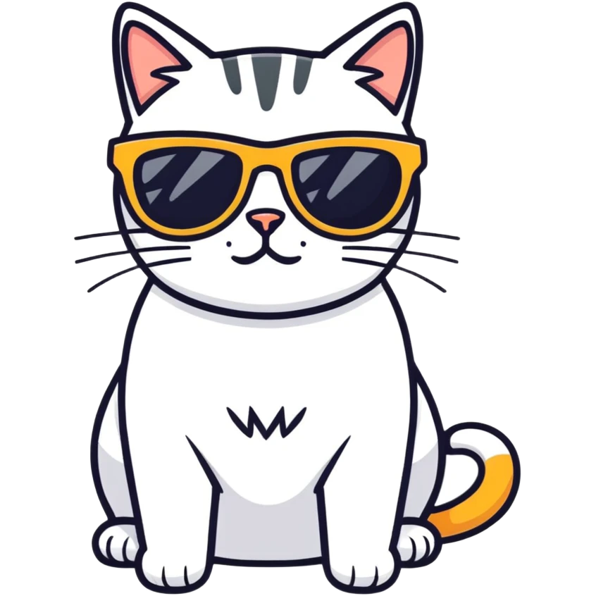 Cat with sunglasses emoji