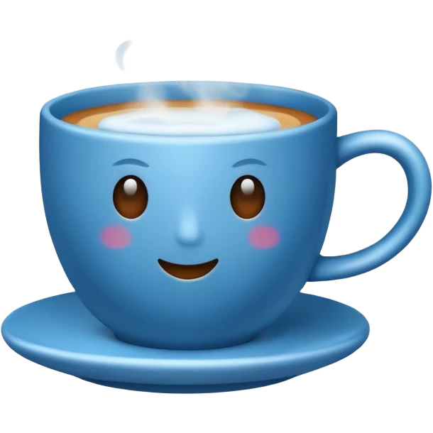blue coffee cup with steam emoji