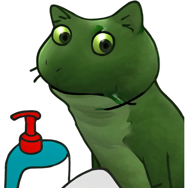 cat usind the bathroom emoji