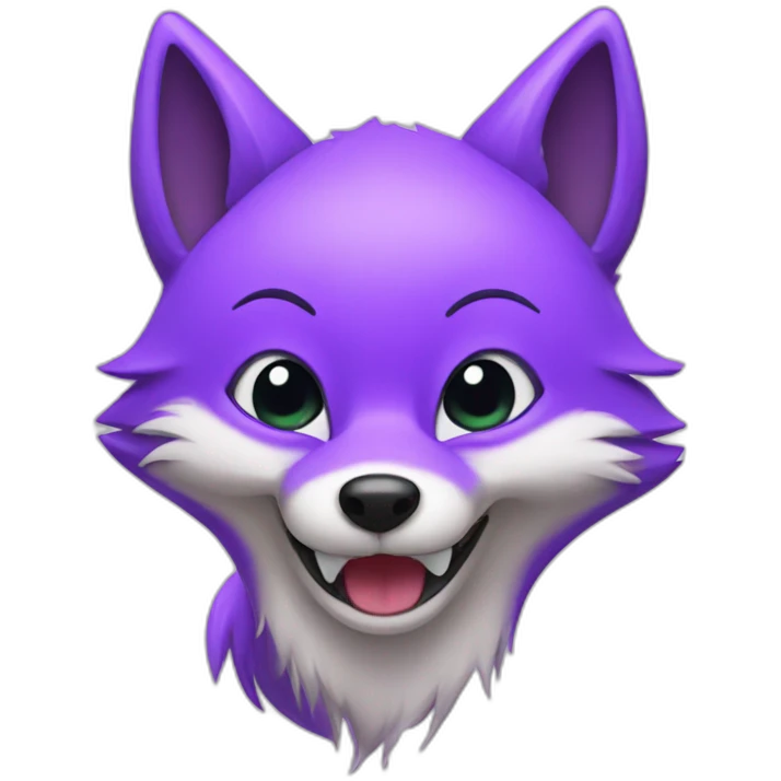 purple fox making a wink emoji