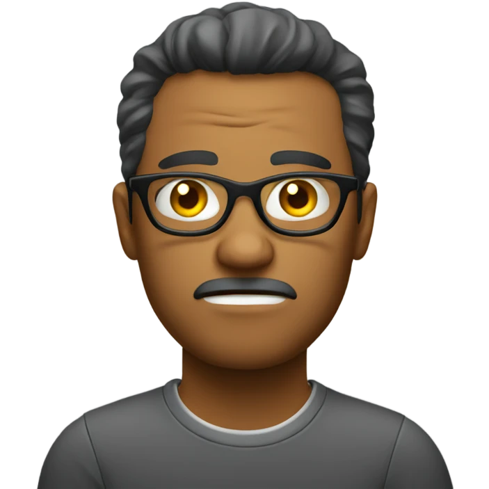 Bored person with glasses emoji
