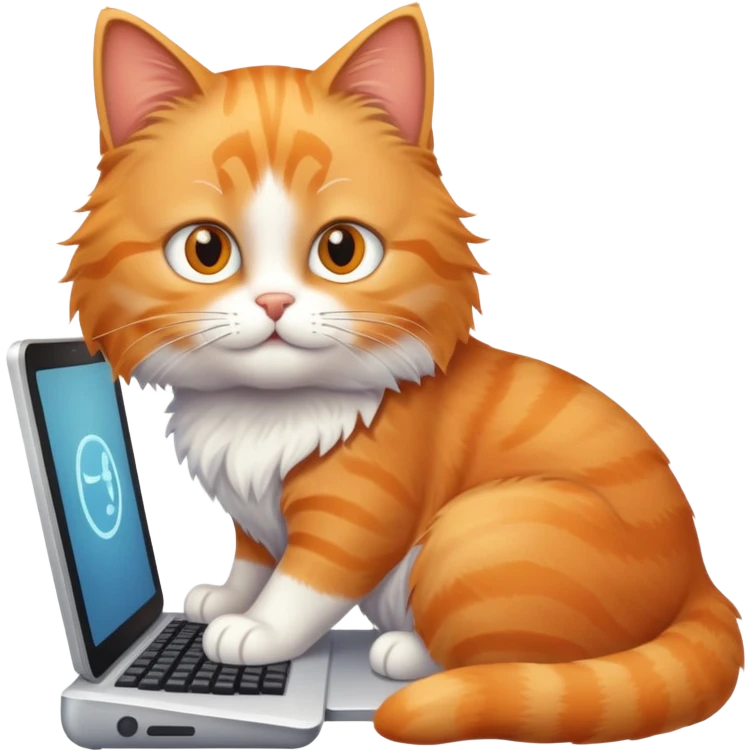 a cat with a computer using deepseek emoji