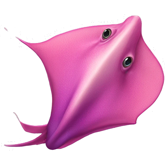 Flat, realistic, majestic pink and purple stingray  emoji