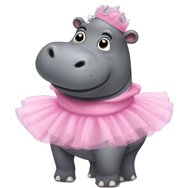 Hippo wearing pink tutu emoji