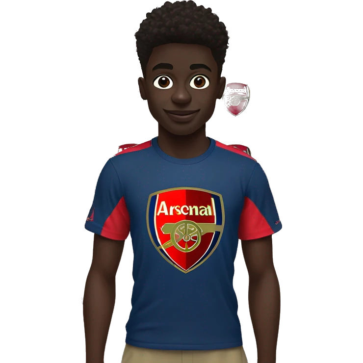 Bukayo Saka with Arsenal FC T-shirt  emoji