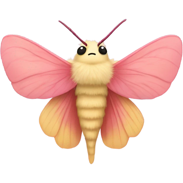 Fluffy Rosy maple moth emoji