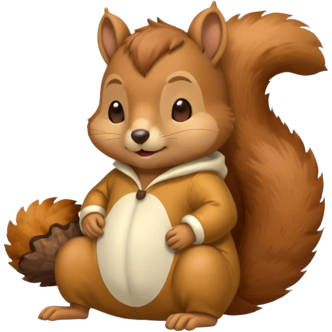 squirrel in acorn pajama suit snoring emoji