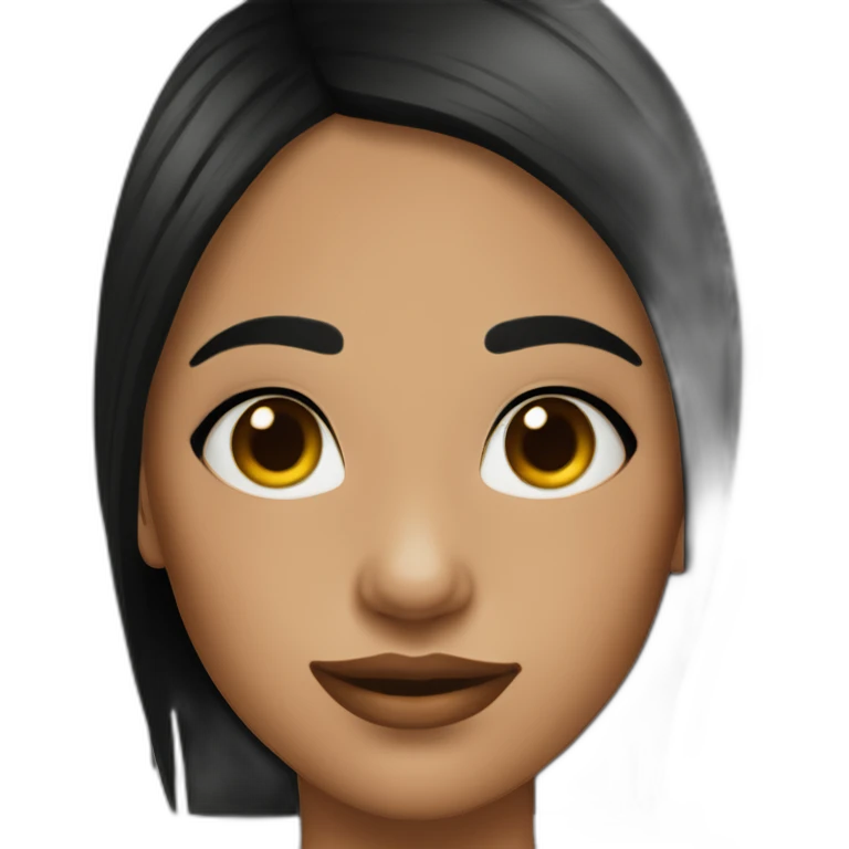 youg woman black hairs, noze and ears piercing emoji