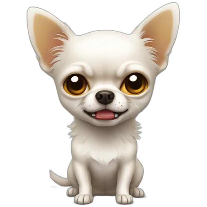 Chihuahua white furry angry emoji