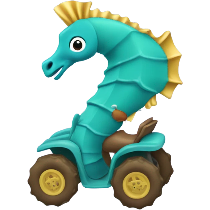 Seahorse riding a quad  emoji