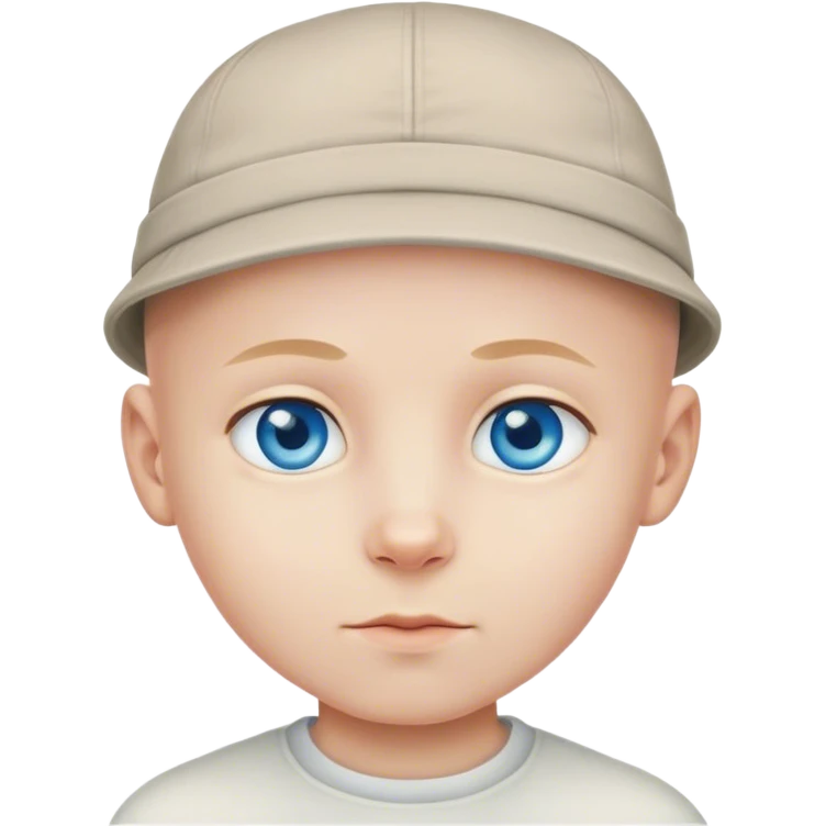 Bald blue eyed boy in hat emoji