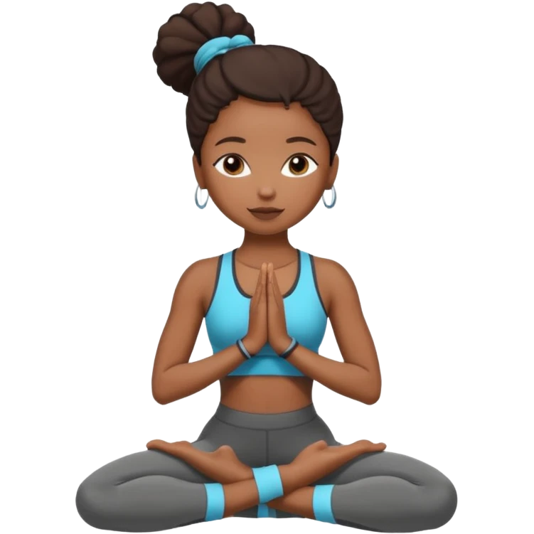 African American girl doing namestae  emoji