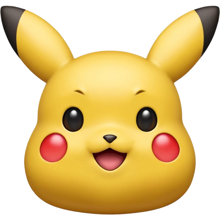 emoji of metamorph (ditto) with pikachu features yellow color, red cheeks, black tips of ears emoji