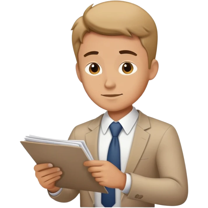 male office worker reviewing paperwork emoji