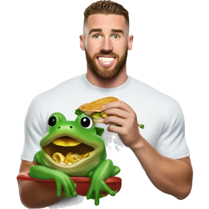 travis kelce eating a frog  emoji
