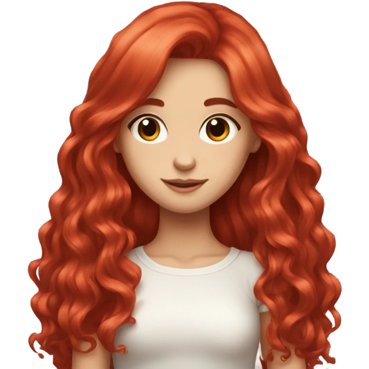 Beautiful red long hair aesthetic girl  emoji