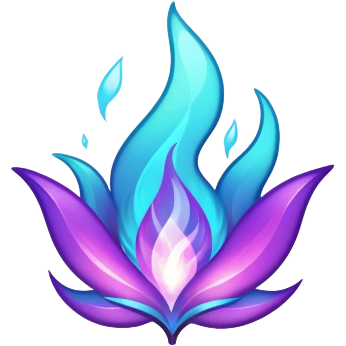 glitter purple and cian flame emoji