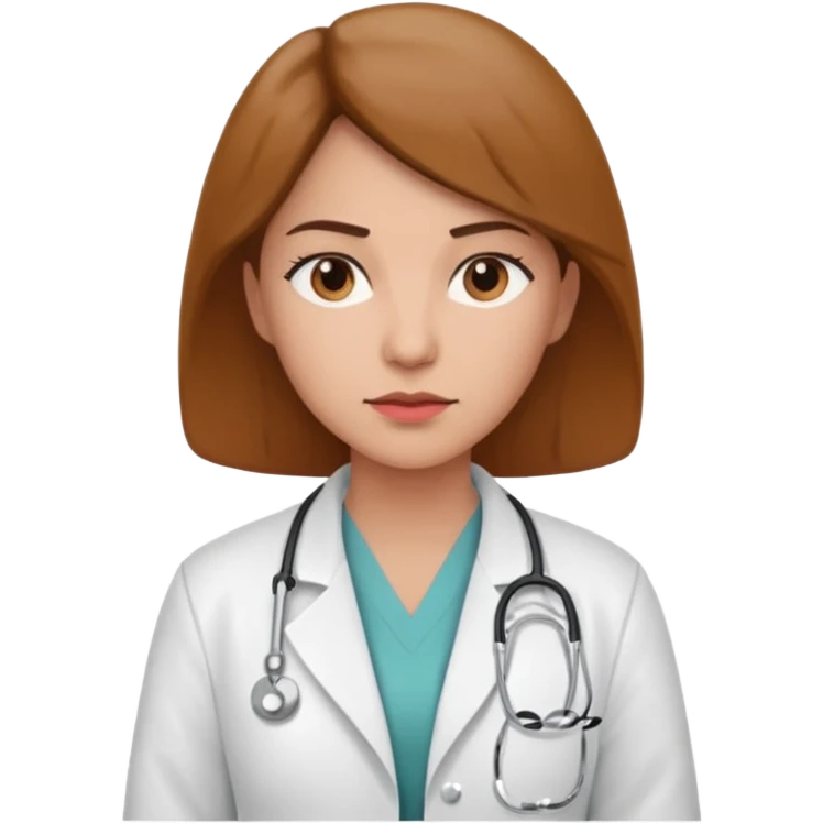 female medium skin physician, NO stethoscope around neck emoji