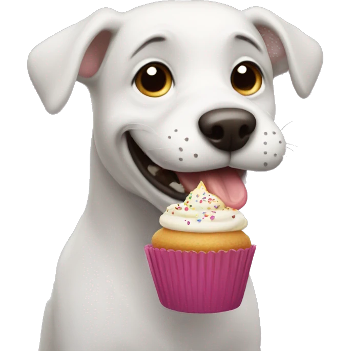 dog eating cupcake emoji