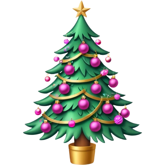 Christmas tree pink emoji
