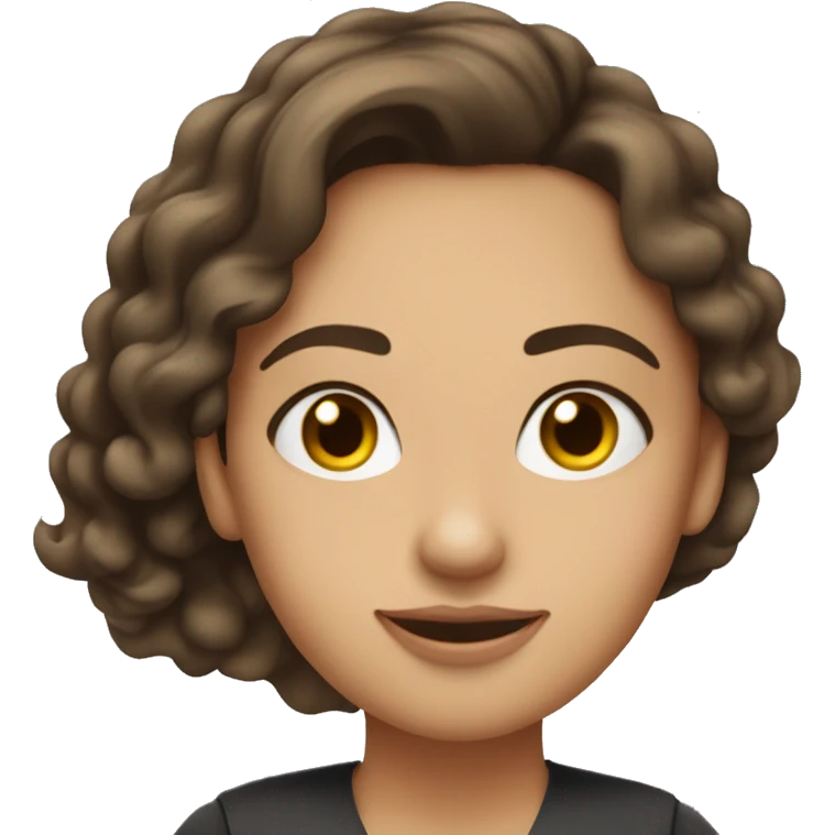 mujer joven piel blanca, cabello brunette ondulado emoji