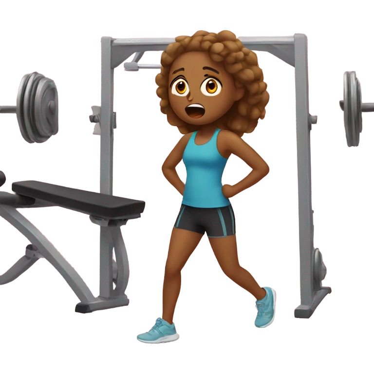 Girl having panic in Gym emoji