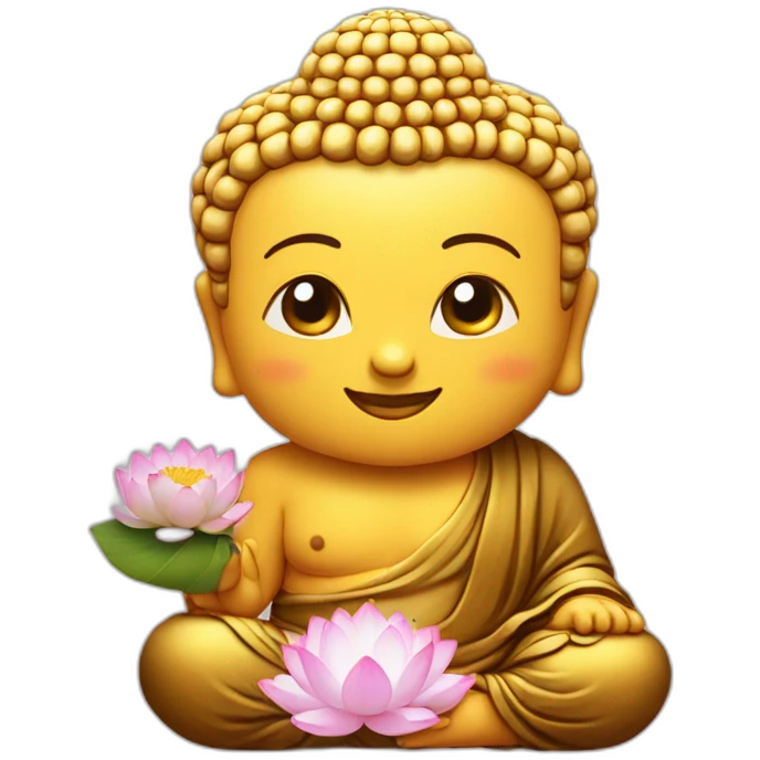Bouddha-holding-hedgehog-with-lotus-flower emoji